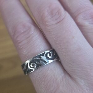 Sterling Silver Swirl Ring Size 11